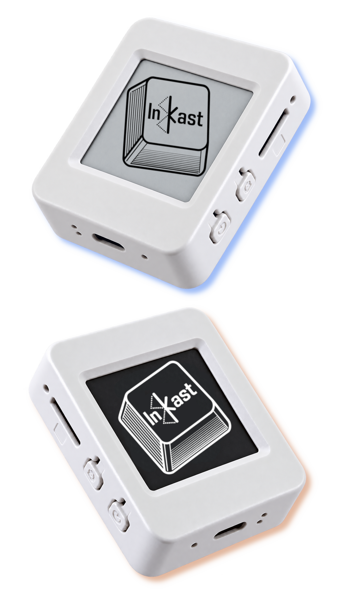 InKast logo: a keycap engraved with the InKast wordmark and a triangular signal glyph